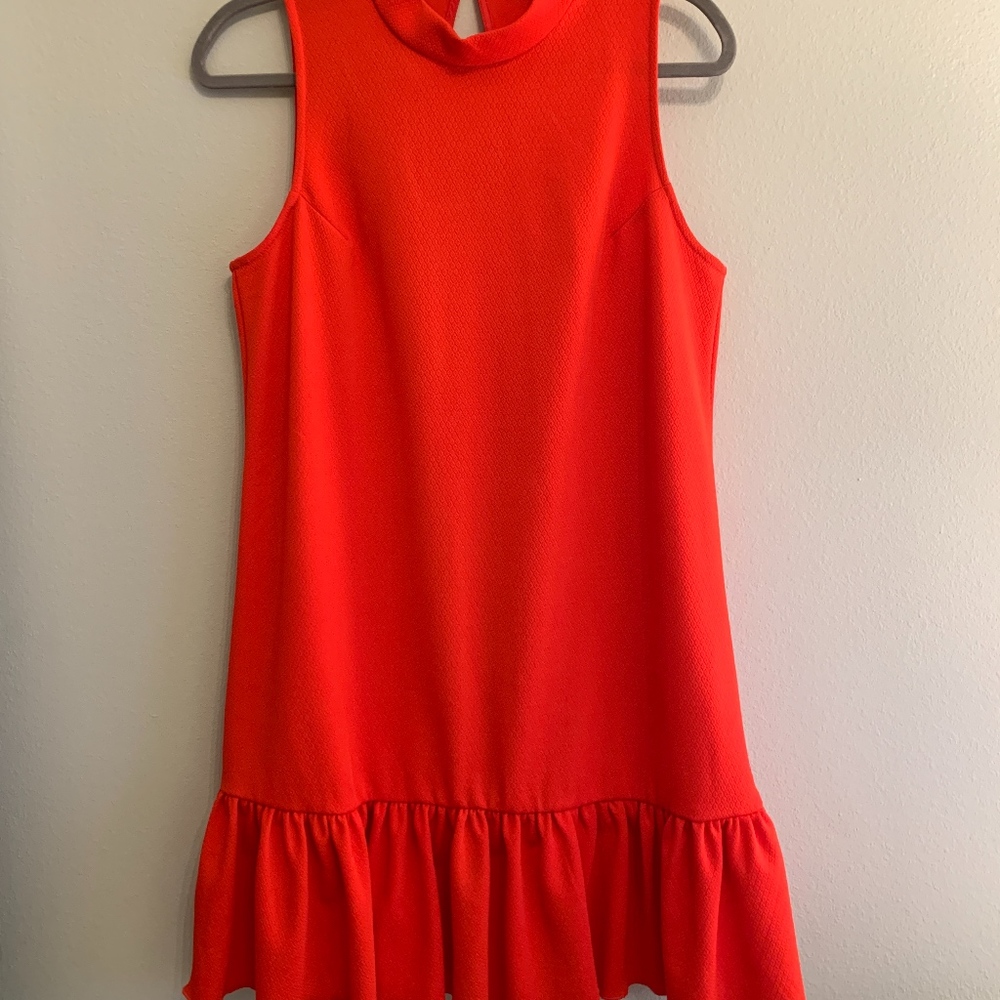 Trina Turk Red Dress | Ruffle | High Neck | New